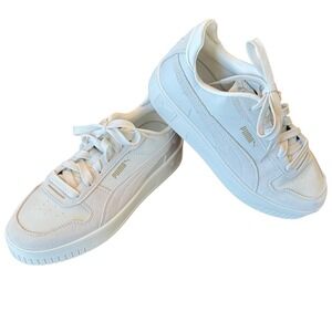 Puma Shoes Womens Size 8.5 White Leather Low Top Lace Up Sneakers 395093-02